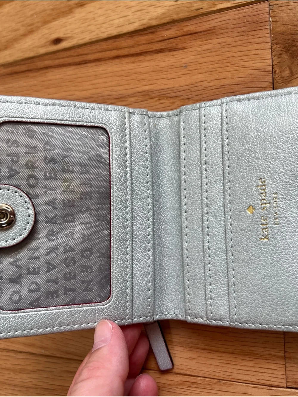 Kate Spade New York Silver Glitter Small Wallet